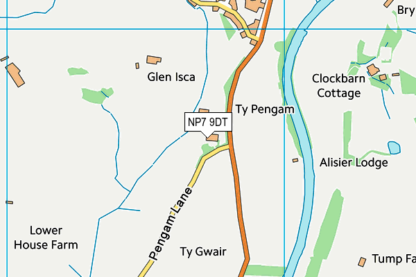 NP7 9DT map - OS VectorMap District (Ordnance Survey)