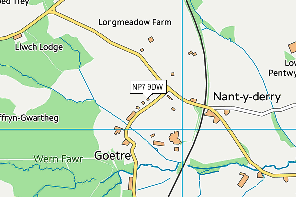 NP7 9DW map - OS VectorMap District (Ordnance Survey)