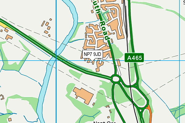 NP7 9JD map - OS VectorMap District (Ordnance Survey)