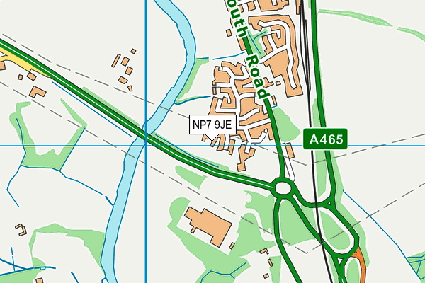 NP7 9JE map - OS VectorMap District (Ordnance Survey)