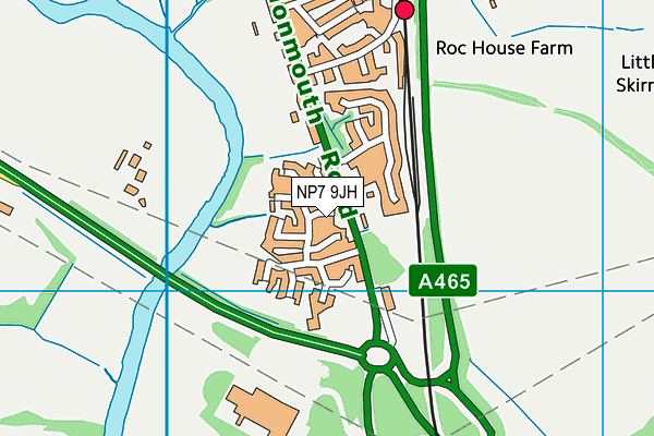 NP7 9JH map - OS VectorMap District (Ordnance Survey)