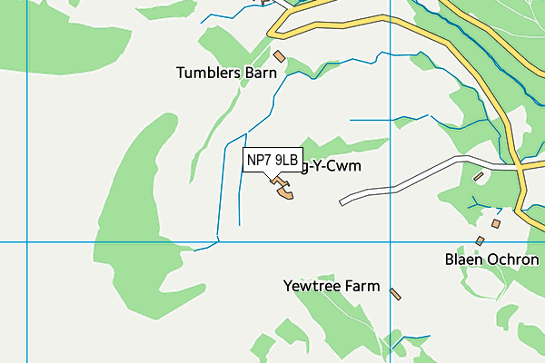 NP7 9LB map - OS VectorMap District (Ordnance Survey)