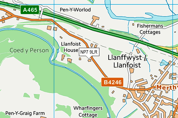 NP7 9LR map - OS VectorMap District (Ordnance Survey)