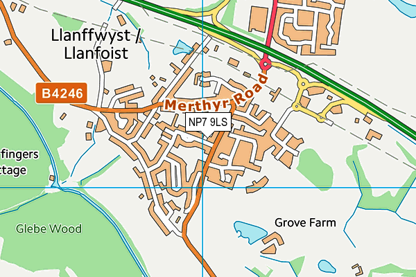 Llanfoist Fawr Primary School map (NP7 9LS) - OS VectorMap District (Ordnance Survey)
