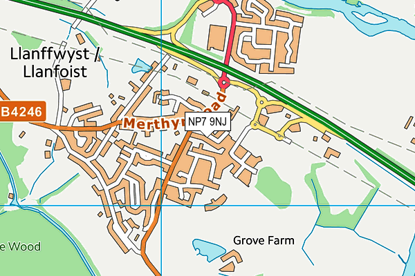 NP7 9NJ map - OS VectorMap District (Ordnance Survey)