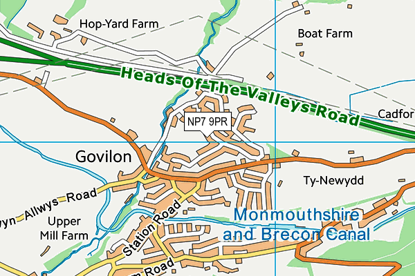 NP7 9PR map - OS VectorMap District (Ordnance Survey)