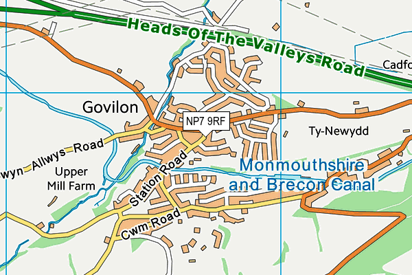 NP7 9RF map - OS VectorMap District (Ordnance Survey)