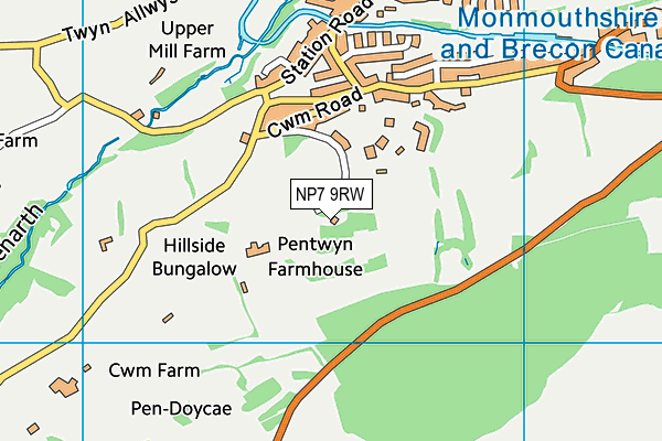 NP7 9RW map - OS VectorMap District (Ordnance Survey)