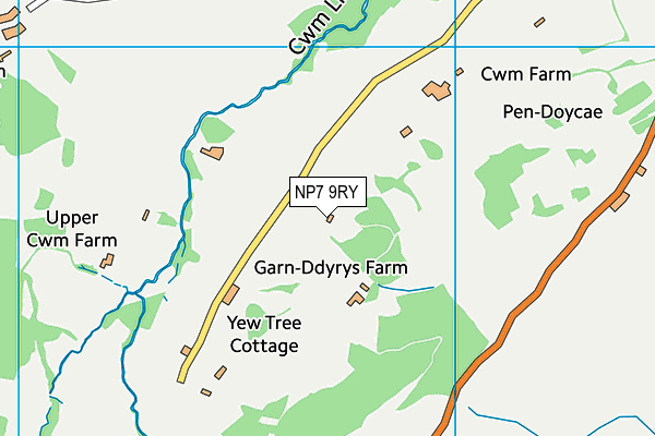 NP7 9RY map - OS VectorMap District (Ordnance Survey)