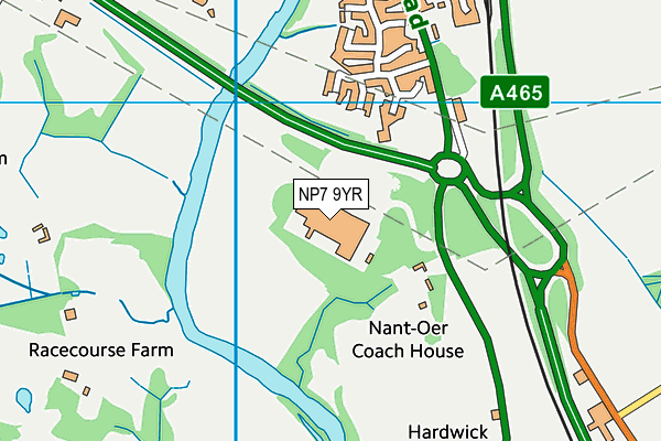 NP7 9YR map - OS VectorMap District (Ordnance Survey)