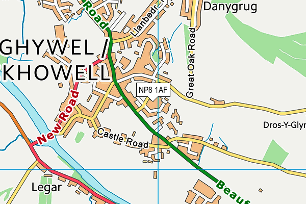 NP8 1AF map - OS VectorMap District (Ordnance Survey)