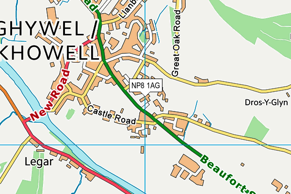 NP8 1AG map - OS VectorMap District (Ordnance Survey)