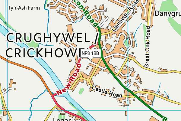 NP8 1BB map - OS VectorMap District (Ordnance Survey)