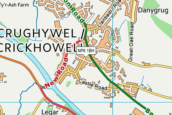 NP8 1BH map - OS VectorMap District (Ordnance Survey)