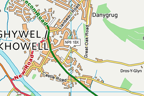 NP8 1BX map - OS VectorMap District (Ordnance Survey)