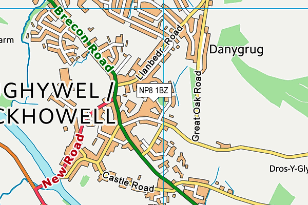 NP8 1BZ map - OS VectorMap District (Ordnance Survey)