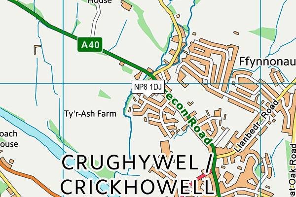 NP8 1DJ map - OS VectorMap District (Ordnance Survey)