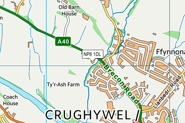 NP8 1DL map - OS VectorMap District (Ordnance Survey)