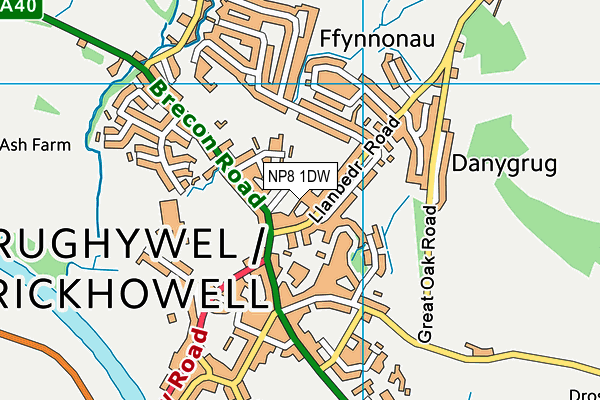 NP8 1DW map - OS VectorMap District (Ordnance Survey)