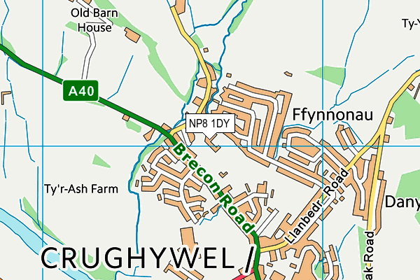 NP8 1DY map - OS VectorMap District (Ordnance Survey)