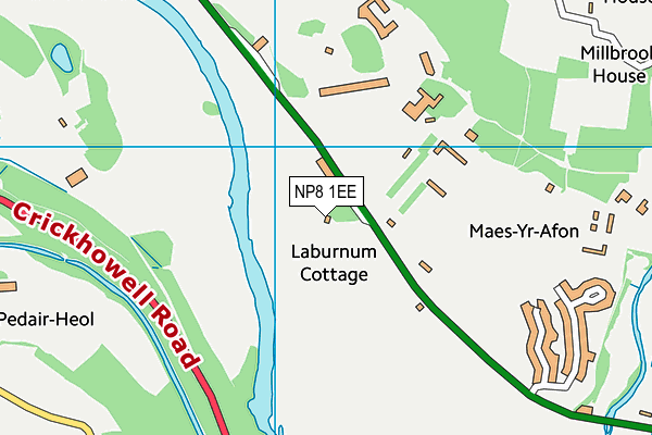 NP8 1EE map - OS VectorMap District (Ordnance Survey)