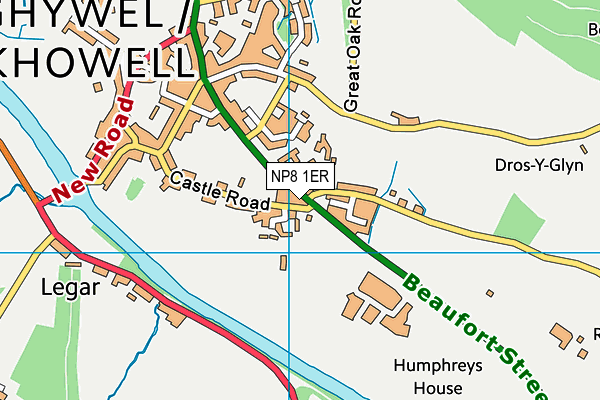 NP8 1ER map - OS VectorMap District (Ordnance Survey)