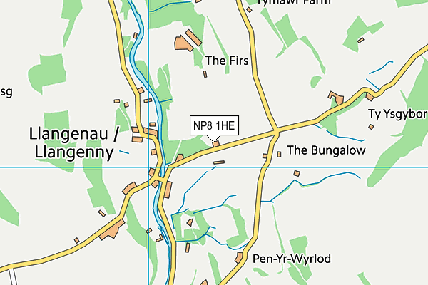 NP8 1HE map - OS VectorMap District (Ordnance Survey)