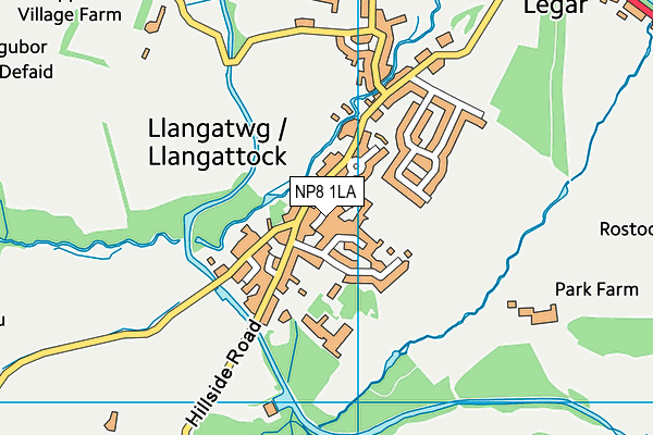 NP8 1LA map - OS VectorMap District (Ordnance Survey)