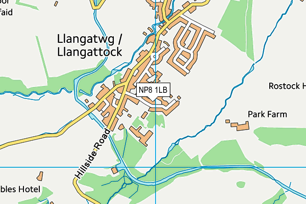 NP8 1LB map - OS VectorMap District (Ordnance Survey)