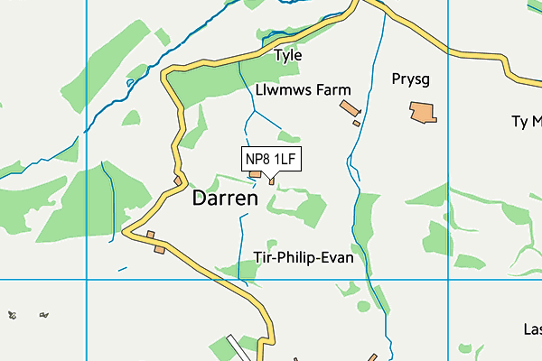 NP8 1LF map - OS VectorMap District (Ordnance Survey)