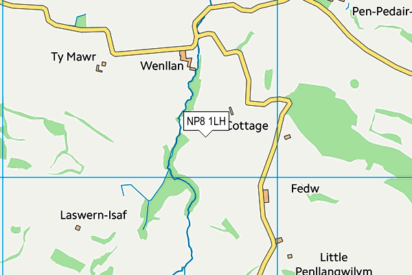 NP8 1LH map - OS VectorMap District (Ordnance Survey)