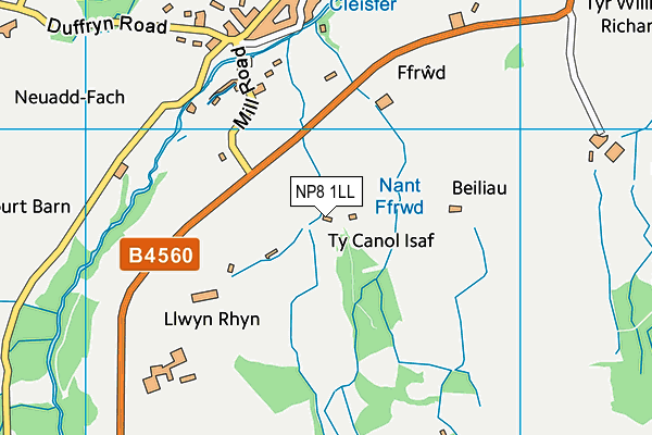 NP8 1LL map - OS VectorMap District (Ordnance Survey)