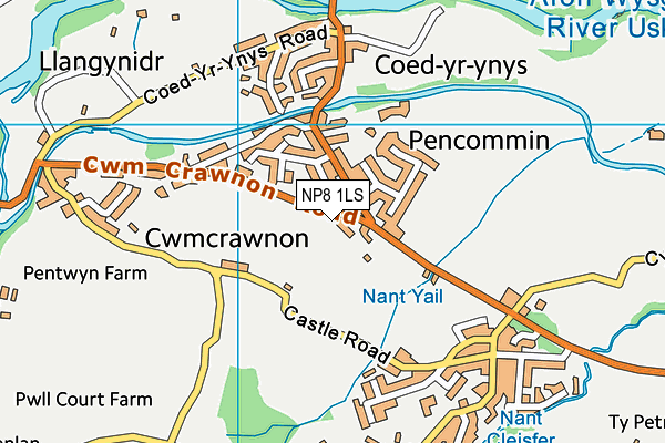 NP8 1LS map - OS VectorMap District (Ordnance Survey)