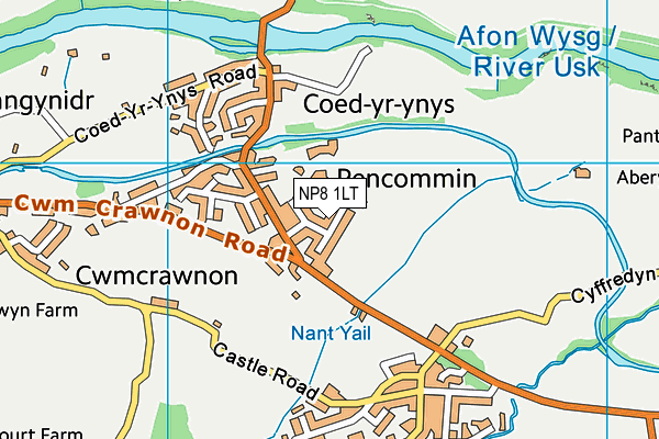 NP8 1LT map - OS VectorMap District (Ordnance Survey)