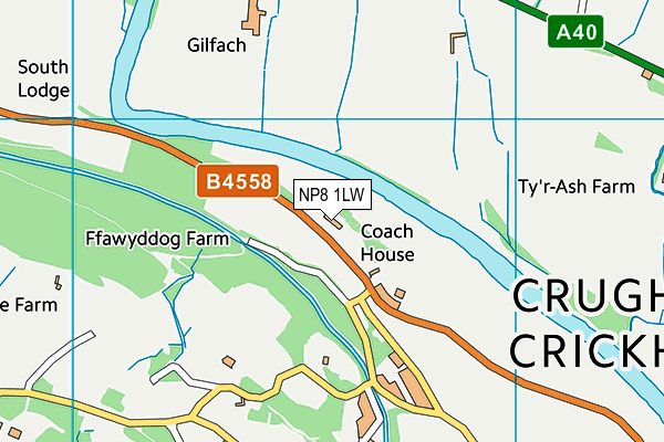 NP8 1LW map - OS VectorMap District (Ordnance Survey)