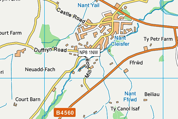 NP8 1NW map - OS VectorMap District (Ordnance Survey)