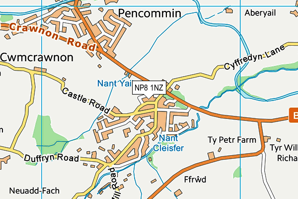 NP8 1NZ map - OS VectorMap District (Ordnance Survey)