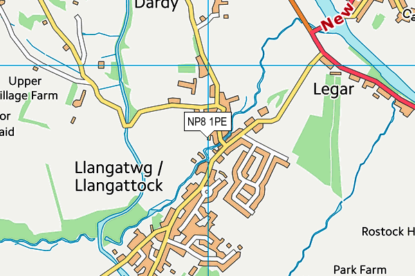 NP8 1PE map - OS VectorMap District (Ordnance Survey)