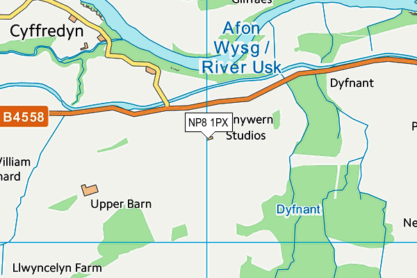 NP8 1PX map - OS VectorMap District (Ordnance Survey)