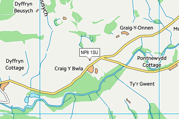 NP8 1SU map - OS VectorMap District (Ordnance Survey)