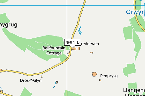 NP8 1TD map - OS VectorMap District (Ordnance Survey)