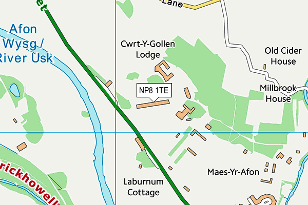 NP8 1TE map - OS VectorMap District (Ordnance Survey)