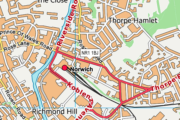 NR1 1BJ map - OS VectorMap District (Ordnance Survey)