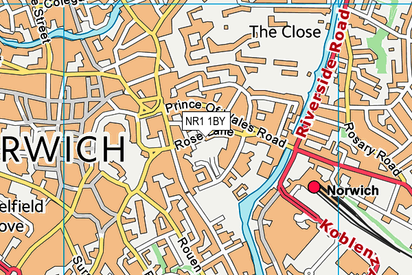 NR1 1BY map - OS VectorMap District (Ordnance Survey)