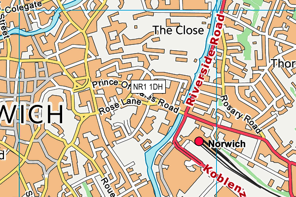 NR1 1DH map - OS VectorMap District (Ordnance Survey)