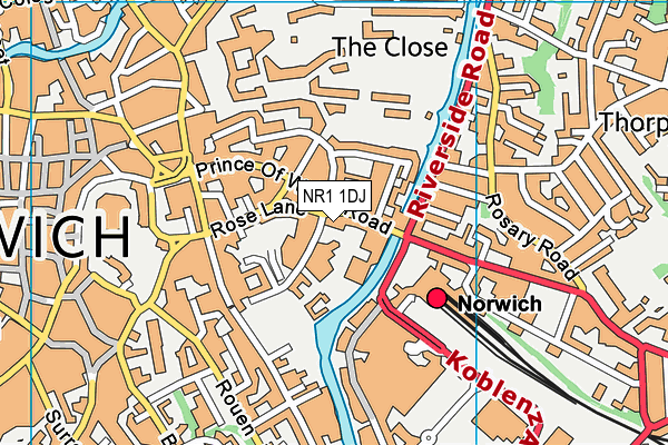 Charles Darwin Primary School map (NR1 1DJ) - OS VectorMap District (Ordnance Survey)