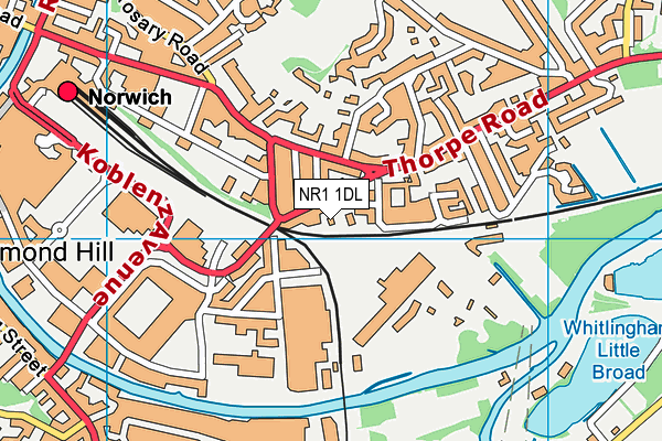 NR1 1DL map - OS VectorMap District (Ordnance Survey)