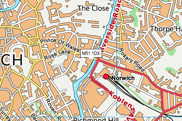 Nelson Leisure Club (Closed) map (NR1 1DX) - OS VectorMap District (Ordnance Survey)