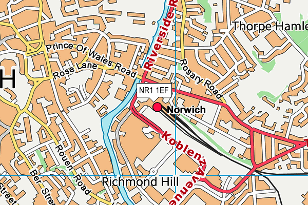 NR1 1EF map - OS VectorMap District (Ordnance Survey)