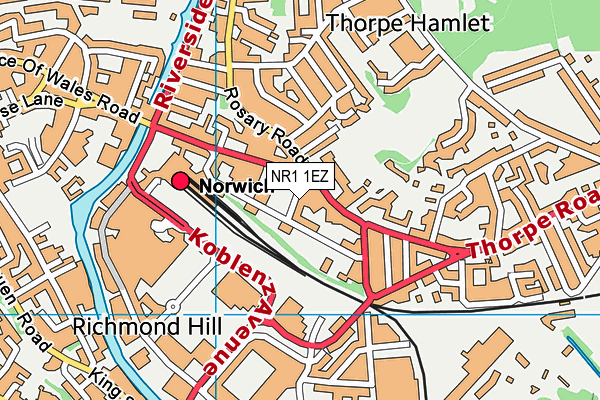 NR1 1EZ map - OS VectorMap District (Ordnance Survey)